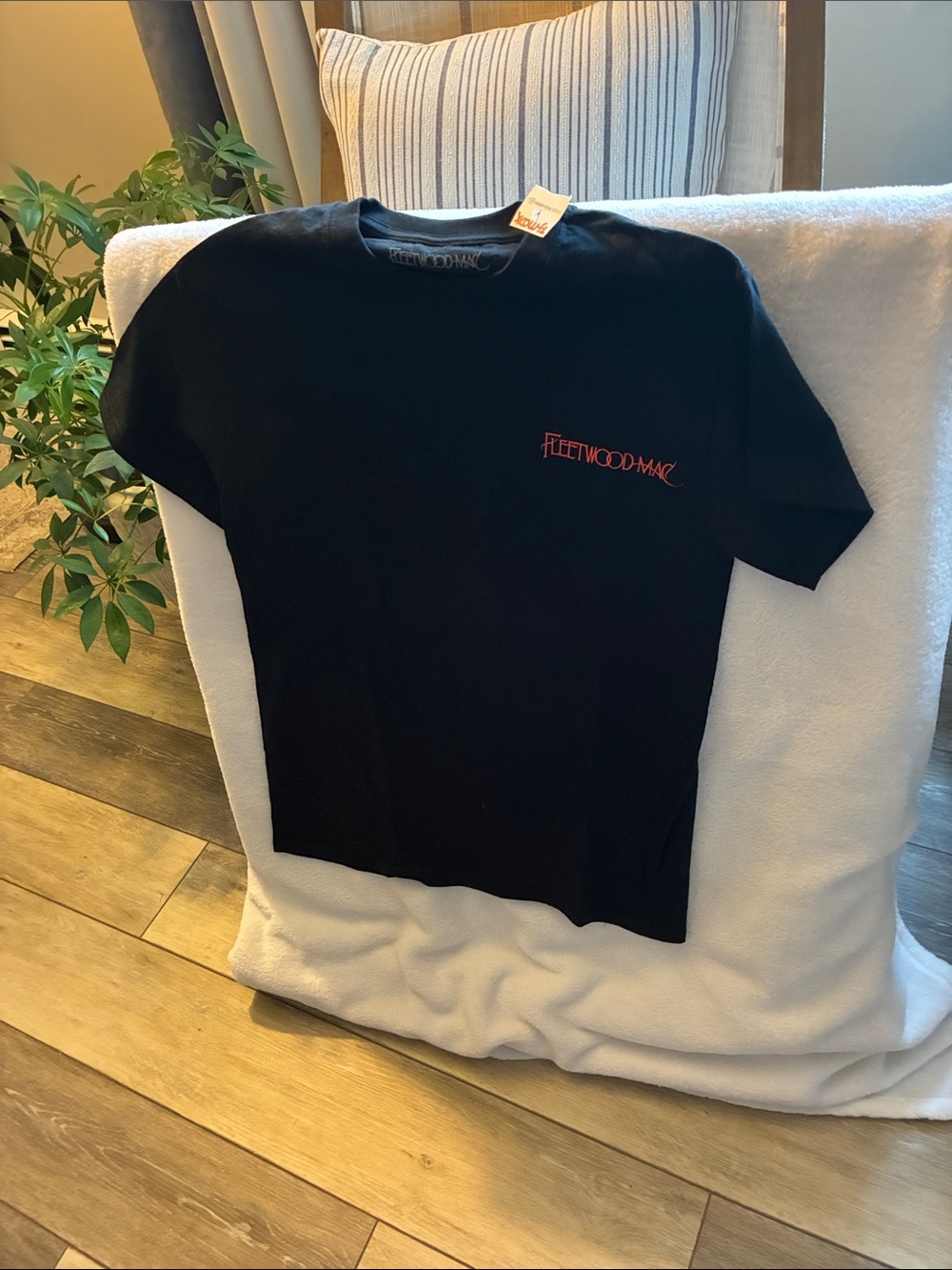 Black T-Shirt with Red Fleetwood Mac Logo